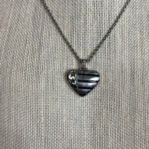 Brighton 2 sided reversible heart flag  & celestial day pendant w/chain & bag